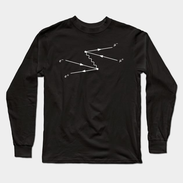 Feynman Diagram, Electron Positron, To Muon Scattering Long Sleeve T-Shirt by ScienceCorner